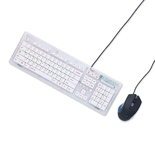 Arctic Fox Crystal Wired Keyboard and Mouse Set with 104 Keys and a USB Gaming Mouse with 3600 DPI