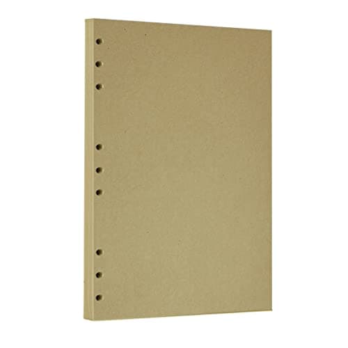 Zelten 1 Pack B5 45 Sheets90 Pages Kraft Loose Leaf Punched Paper Refills Paper for 9 Hole Binder Personal Organizer Diary Notebook Refillable Planner