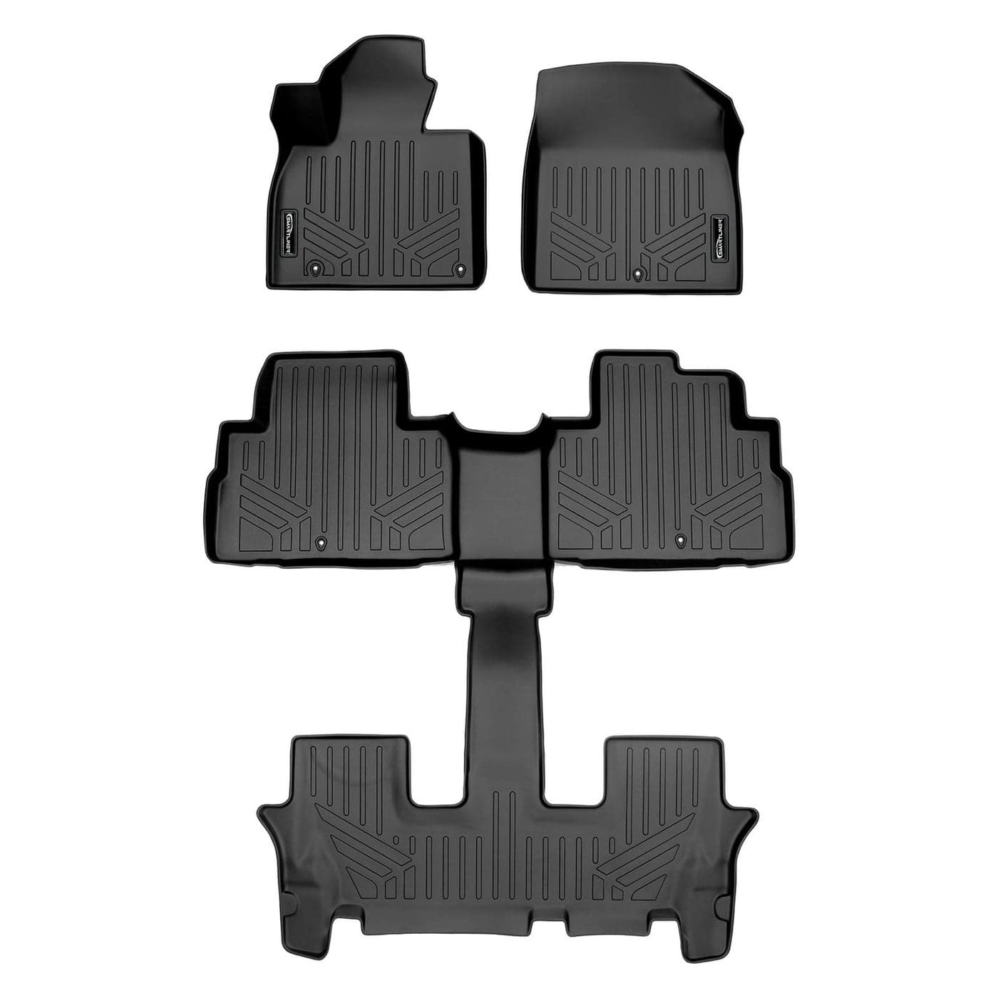 SMARTLINER All Weather Custom Fit 3 Row Floor Mat Liner Set Compatible with 20202025 Kia Telluride
