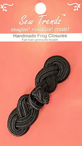 SEW TRENDZ Handmade Chinese Frogs Closures Buttons Fasteners Hook Eye Sewing Coats Capes Jackets Renaissance Costumes Double Braid Swirl Design Black 1 x 3 1 PairPack