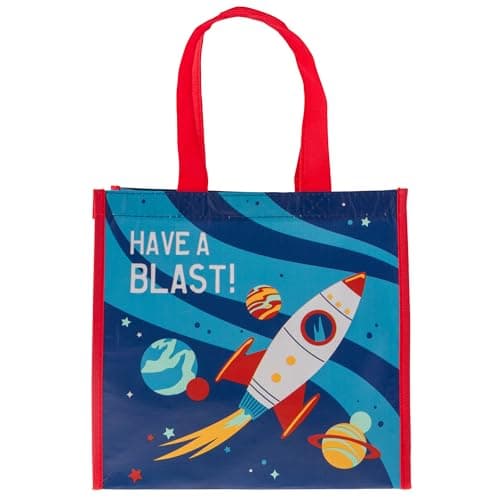 Stephen Joseph, Medium Recycled Gift Bag with Handles, Kids, Reusable, Birthday Party Gift Bag, Shopping Bag