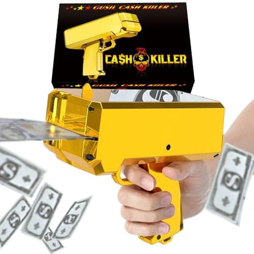 Gusil Money Gun Shooter Cash Cannon Bills Gun Make It Rain Toy GunHandheld Spary Cash Gun for Game Movies Party Supplies