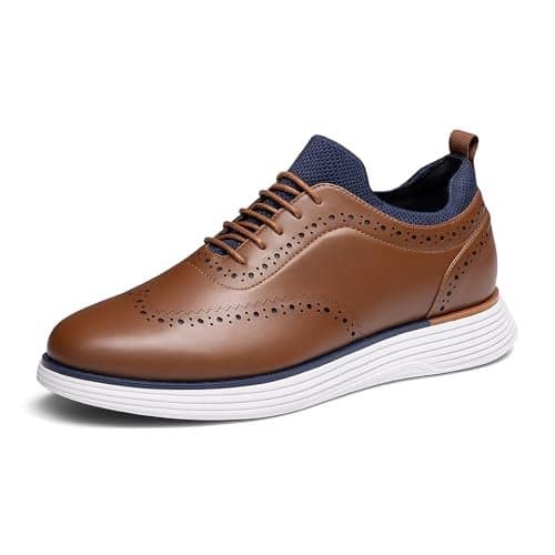 Bruno Marc Men's MaxFlex Dress Sneakers Oxfords Casual Wingtip Brogue Shoes,Size 12,Brown,SBOX2326M