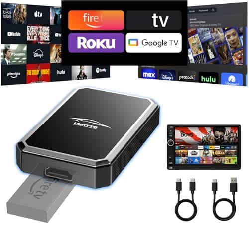 LAMTTO Car TV Mate Pro and Wireless CarPlay Adapter – Upgrade 2 in 1 Magic AI Box Convert Car Screen to TV with HDMI for Fire Stick and Switch for OEM Wired Factory 2016+