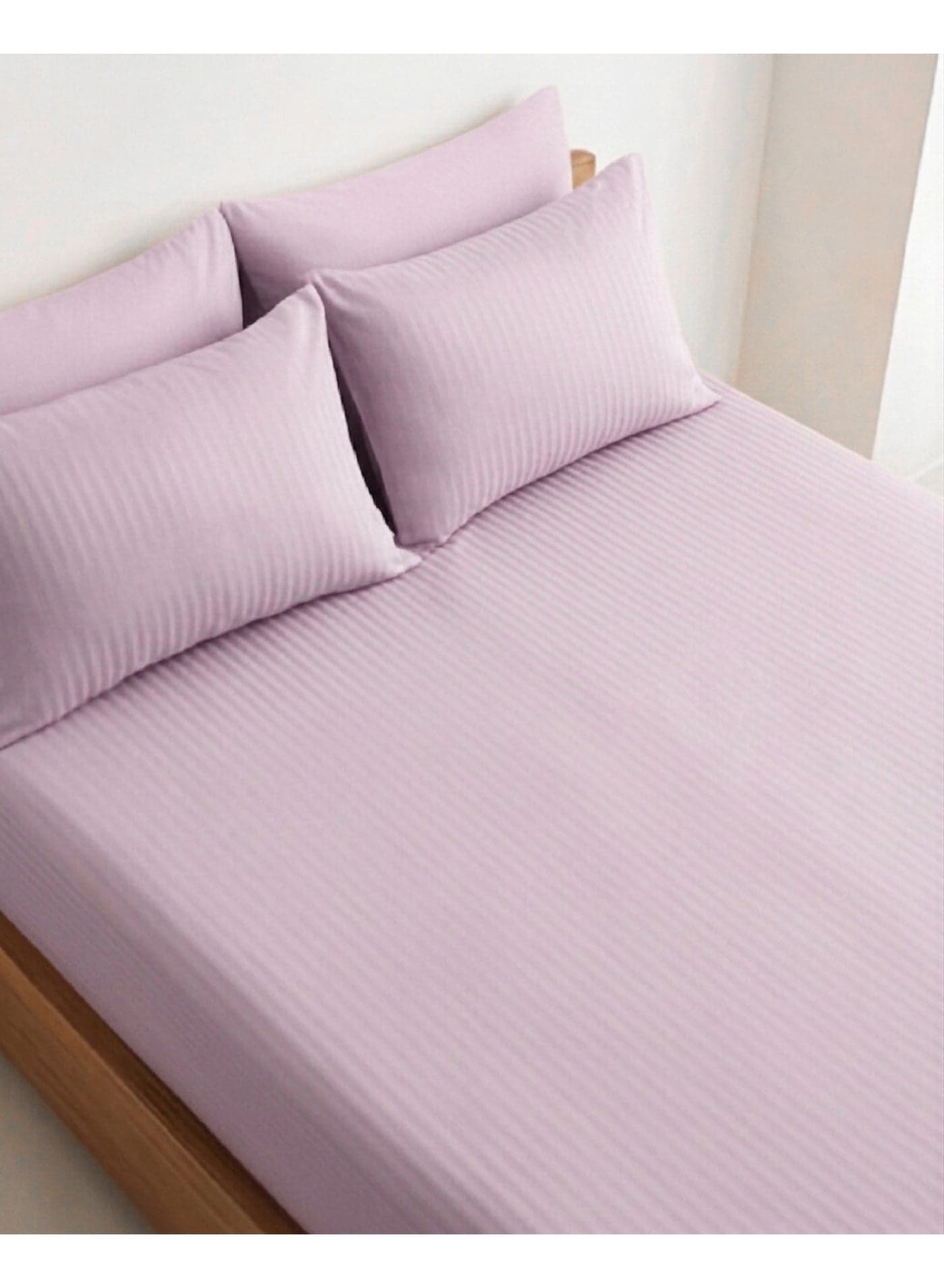 Elega Decor 210TC Cotton Satin Single Strpies Bed Sheet Set 2PC | Soft Breathable Satin Flat Sheet 180x260 cm | 1 pillowcase 50x75 cm | OEKO-TEX & ECAS Certified
