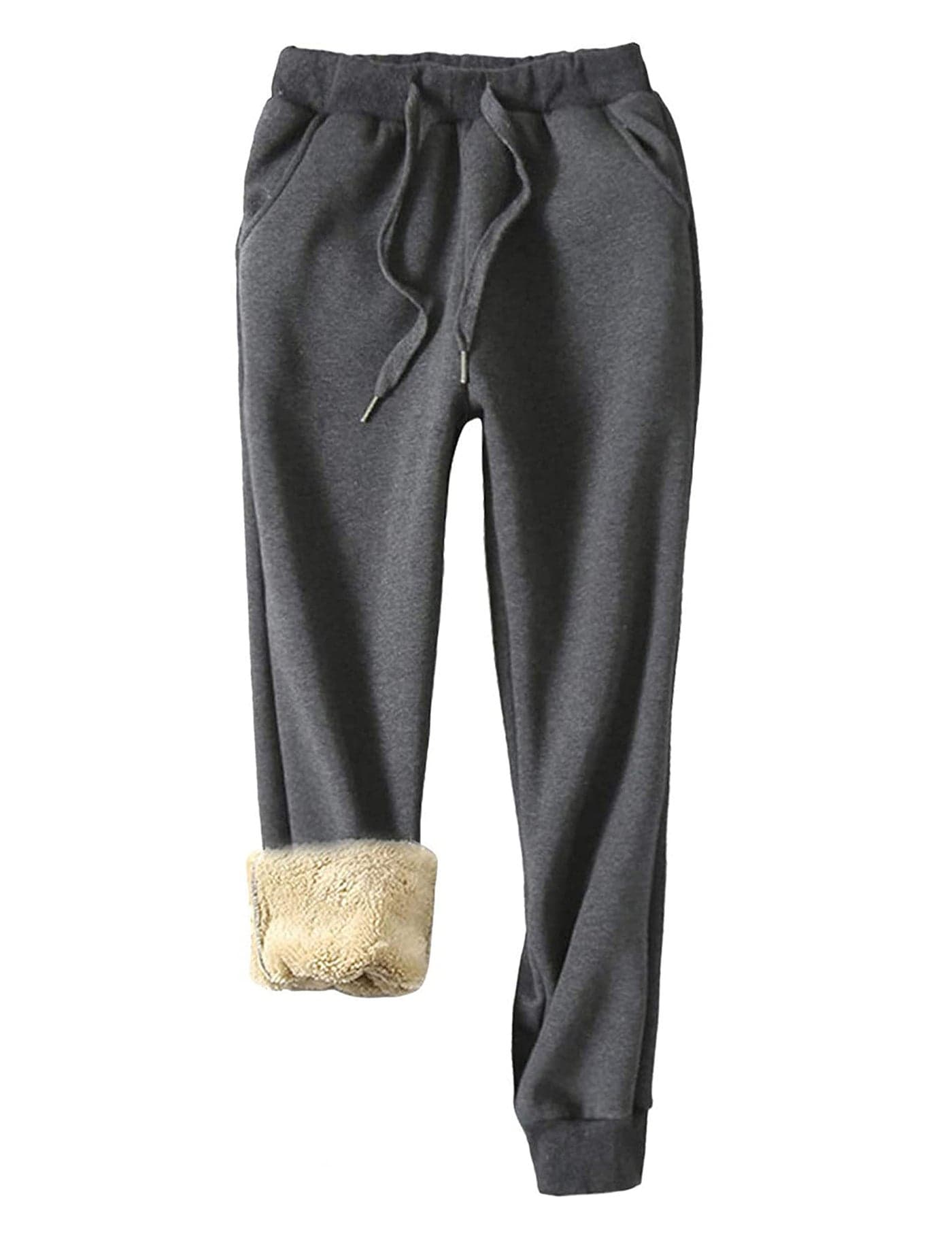 Yeokou Womens Warm Sherpa Lined Athletic Sweatpants Jogger Fleece PantsXXLarge Grey