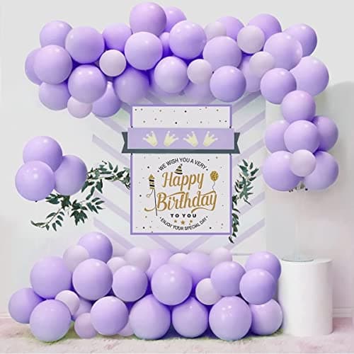 atorakushon Latex Light Purple Color 10" Inch Pastel Balloons Pack Of 100pcs Best For Theme Party Decoration Happy Birthday Party Supplies Wedding Anniversary Office Party Purpose House party