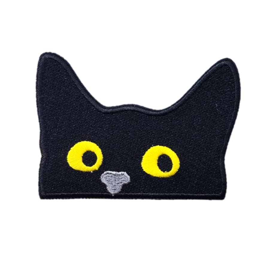 Peeking Black Cat Patch Funny Black Cat Pocket Patch 3 inches Iron OnSew On Cute Applique for Jackets Hats Clothes Backpacks Tote Bags
