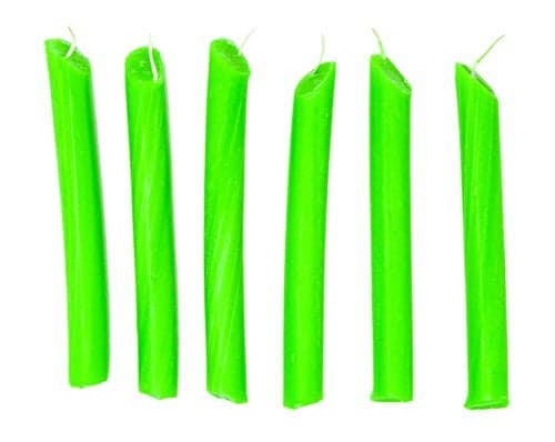 Funny Guy Mugs Solid Color Dripping Candle - Drip Candle Pack of 6 (Green)