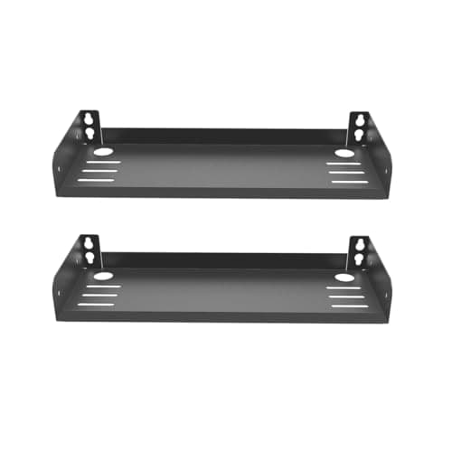 JINGCHENGMEI 2 Pcs of Metal Wall Mounted Floating Shelf for Small AV or TV Accessories W 12 x D 47 Wide Mini Display Shelf for Storage or Collection in Living Room Kitchen 12 Inches