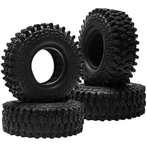 ShareGoo RC 19 Crawler Tires Rubber Mud Tires OD 105mm Compatible with Axial SCX10 Redcat Gen8 D90 Traxxas TRX4 MST 110 RC Crawler Car 105 38mm
