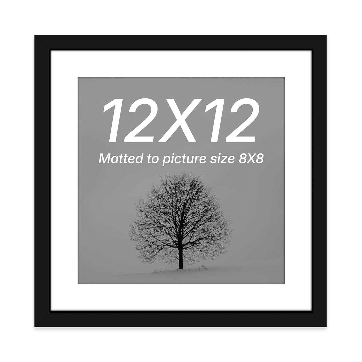 Art Street Synthetic Document Large Size Wall Photo Frame, Big Frames For Wall Artwork, Certificates, Picture & Photographs Home Decor (12x12 Inch, Black)
