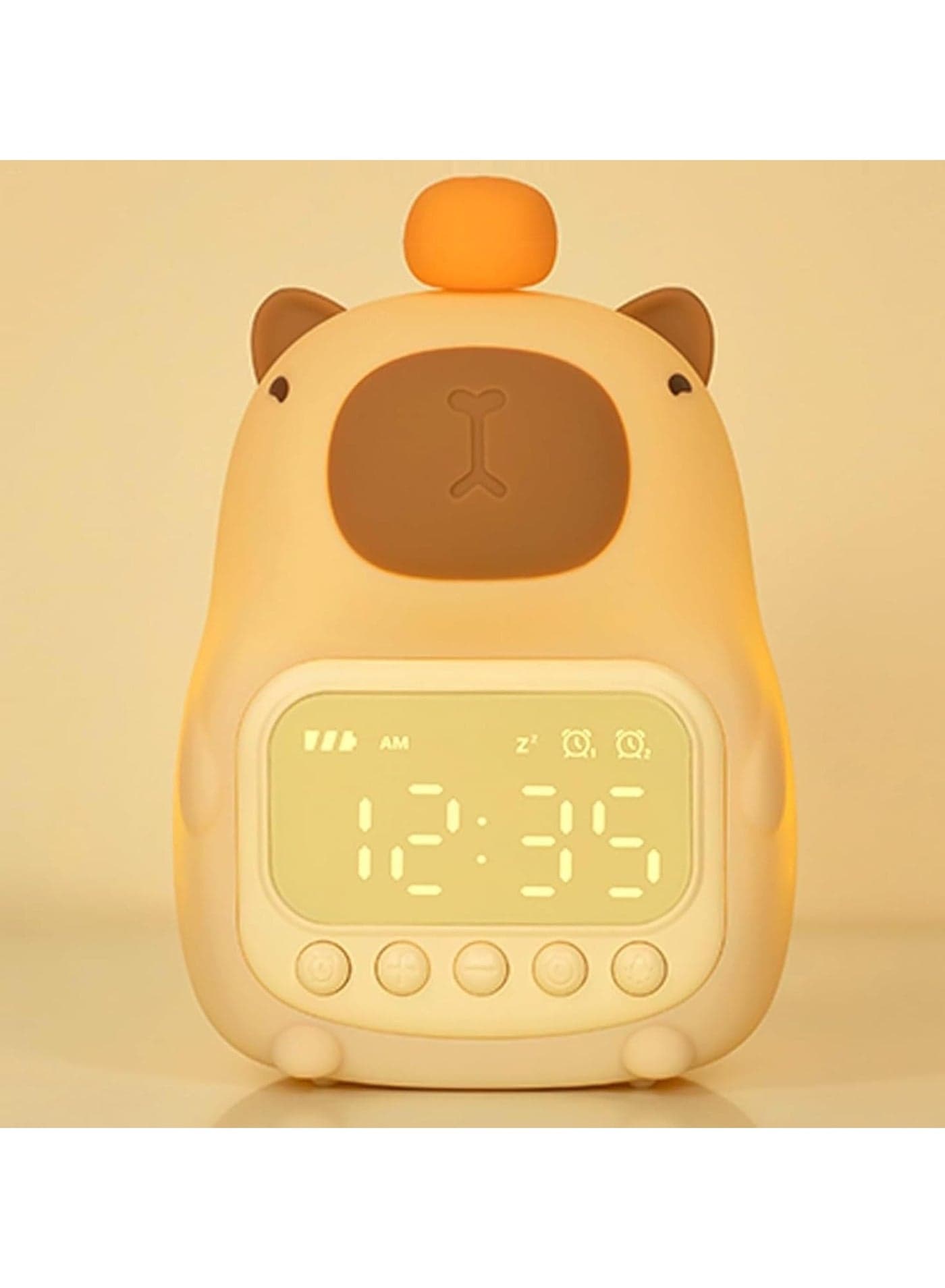 Capybara Night Light with Digital Clock Adorable Nursery Light Silicone Animal Children's Baby Night Light Rechargeable Desktop Decorative Lamp Sleep Companion for Infants, Children, and Teens Capybara Lamp