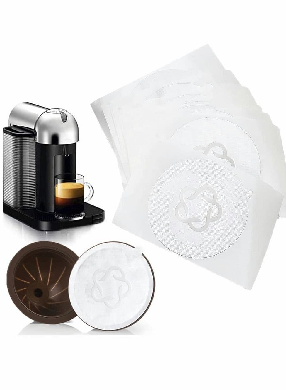 Coffee Pod Seals Reusable Foil Sticker Seals for Nespresso Vertuoline Capsules (50 Count)