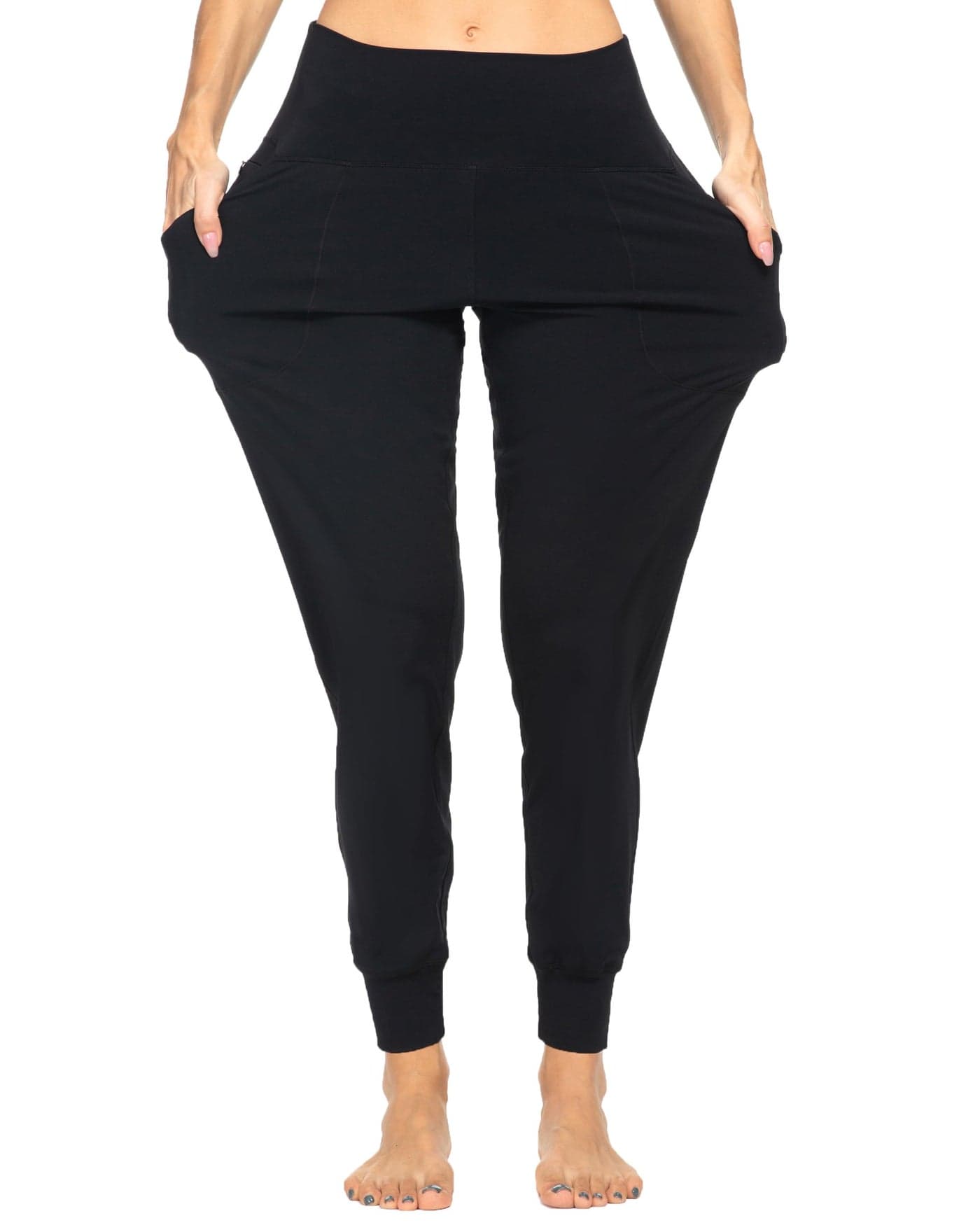 Kcutteyg Womens Joggers with Pockets High Waisted, Lightweight Quick Dry Athletic Workout Soft Pants for Gym, Yoga, Running (Black,Small)