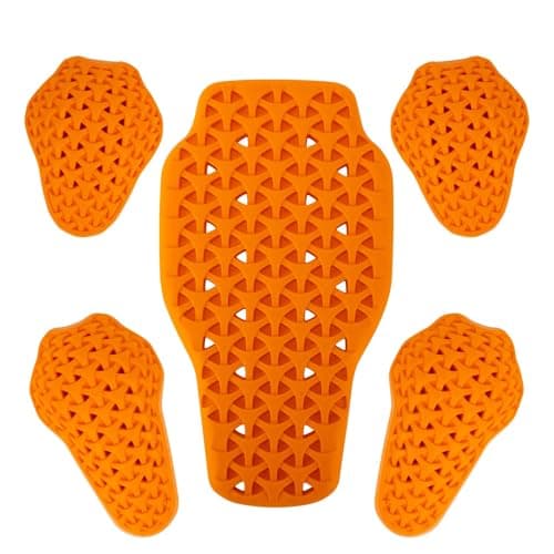 PSLER CE Level 1 Certified Motorcycle Armor Back Pad and CE Level 2 Certified Elbow and Shoulder Protection Pads Set,Motorcycle Armor Back Protector Inserts for Motorcycle Jackets,5PCS
