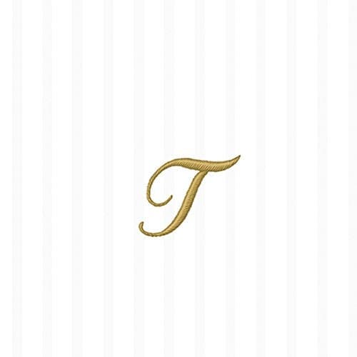 Ideal Home Range 20-Count 3-Ply Paper Stripes Again Monogram Cocktail Napkins, T, Ivory Stripe