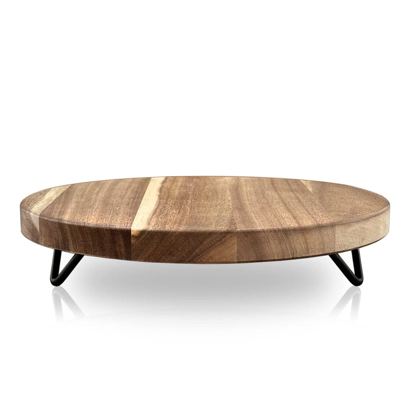 WILDMOS Decorative Round Wood Riser for DisplayPedestal Tray for Home or Kitchen and Bathroom Countertop OrganizerFarmhouse Kitchen Counter Decor Tray 10inch