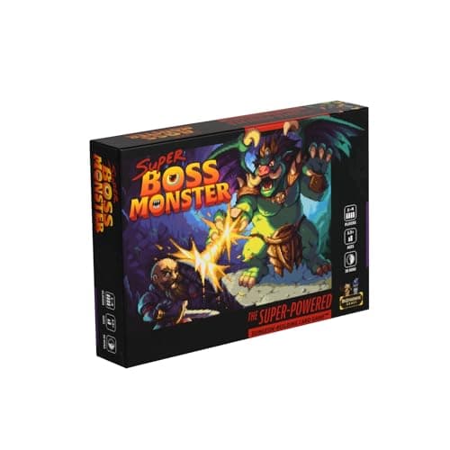 Super Boss Monster by Brotherwise Games DungeonBuilding Strategy Drafting Rooms Luring Heroes SinglePlayer Multiplayer Fun for 14 Players Ages 13