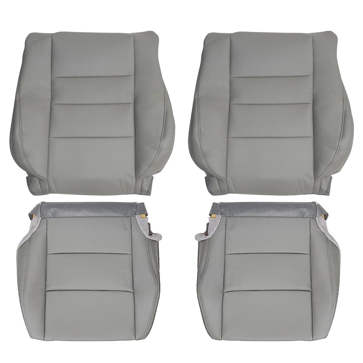 NLQR Driver and Passenger Side Bottom and Top Replacement Seat Covers Gray Microfiber Leather Compatible with Honda Accord 2008 2009 2010 2011 2012
