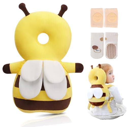 Baby Walker Head Protector Backpack WearToddler Adjustable Baby Head Protection Backpack for Safety Baby Learning Walking Crawling Bee
