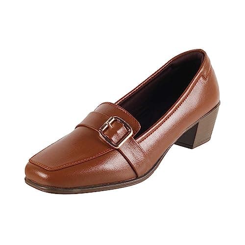 Mochi Women Tan Synthetic Leather Formal/Pump Shoes UK/3 EU/36 (31-254)