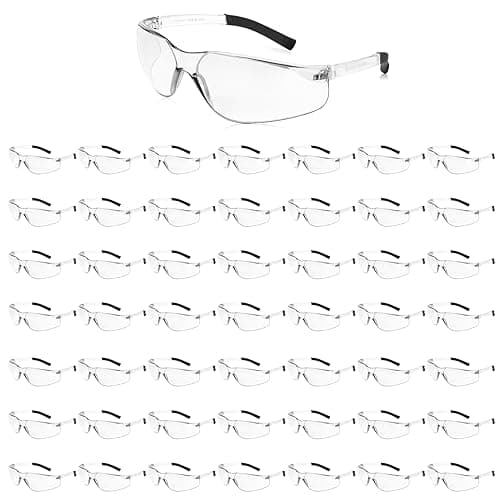 Salfboy Clear Safety Glasses for Men Women ANSI Z871 Eye Protection Bulk Protective Eyewear ScratchResistant 50PCS