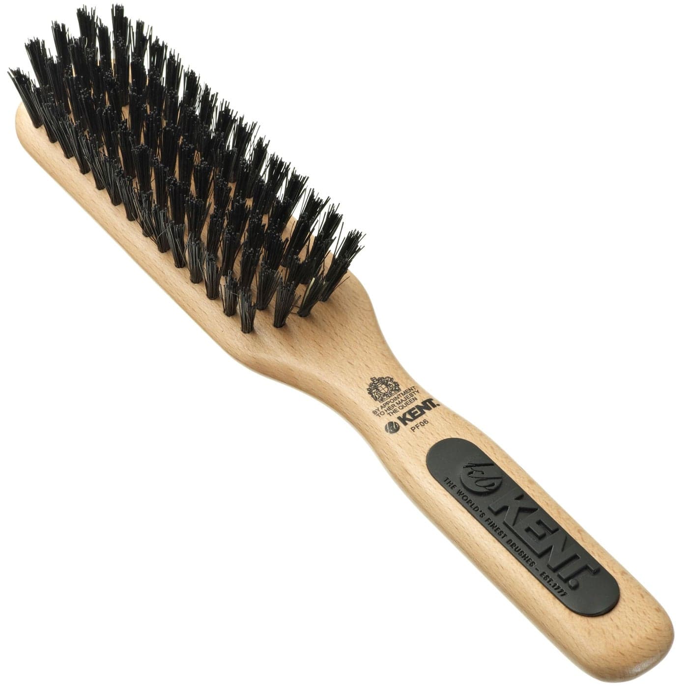 Kent PF06 Natural Wood Boar Bristle Hair Brush Straightening and Styling Brush for Short to Medium Length Hair Travel Hair BrushFor shining and Smoothing Brush Made in England