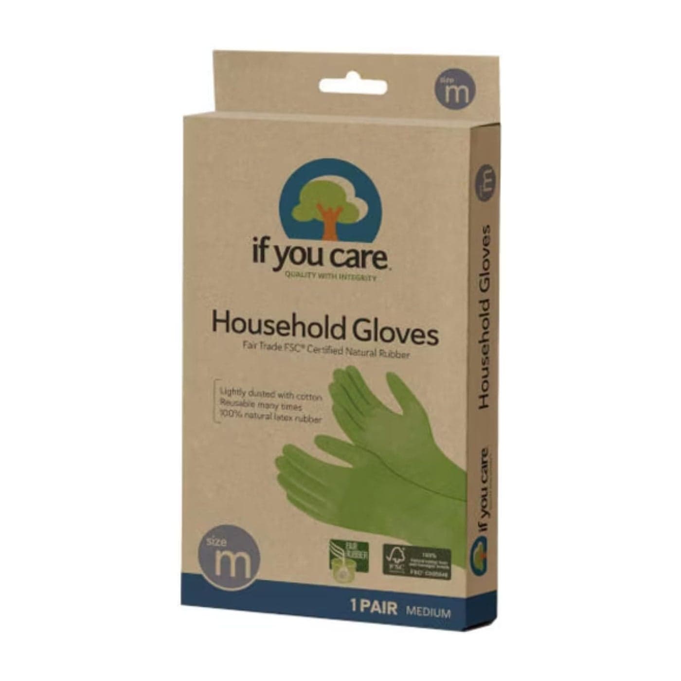 If You Care Household Latex Gloves FSC Certified Medium 1 ct