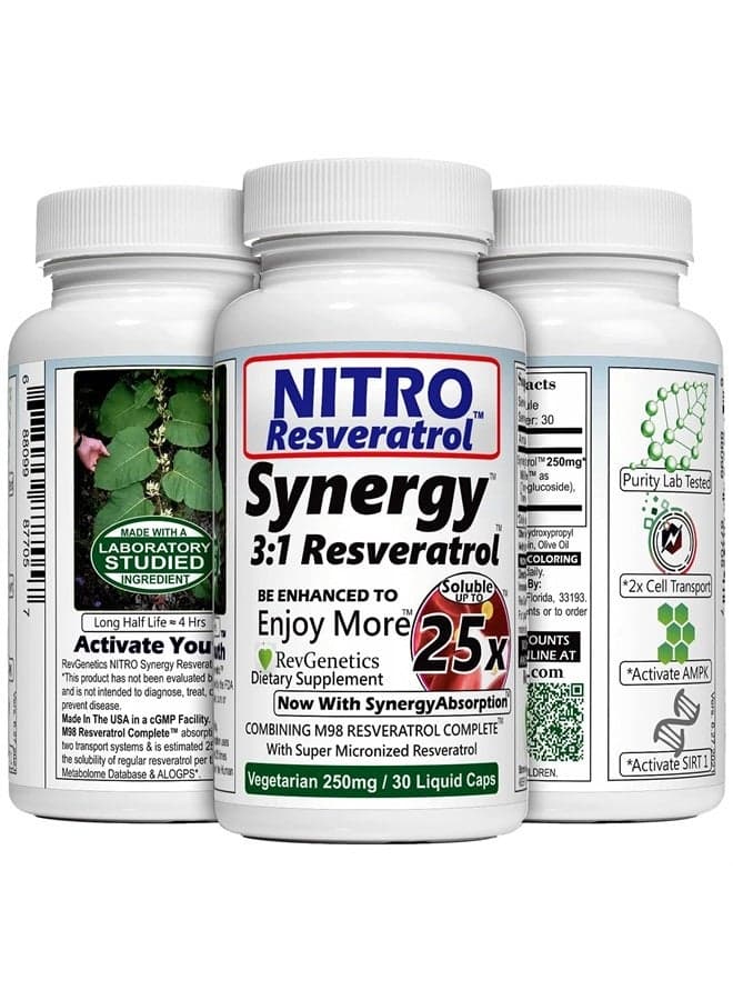 Nitro Synergy Resveratrol (Nitro250) with Up to 25x Solubility
