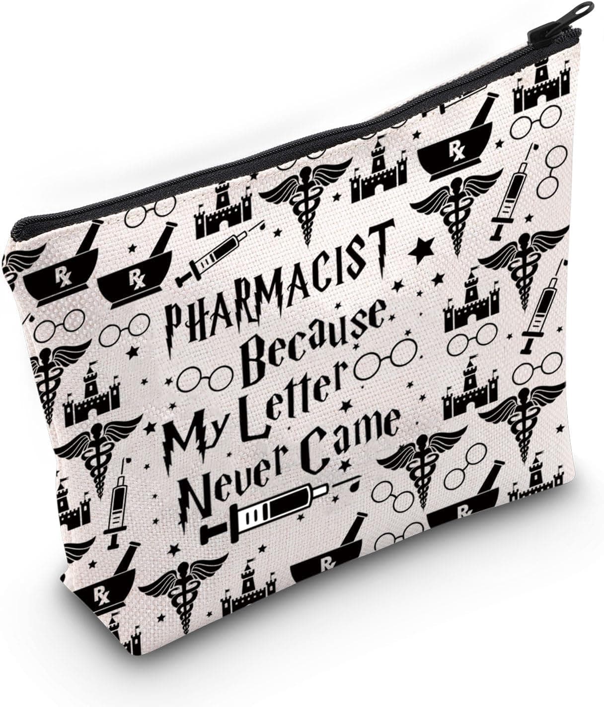 PLITI Pharmacist Gift Pharmacy Student Graduation Gift Pharmacist Because My Letter Never Came Makeup Bag For RX (pharmacist letter bag)