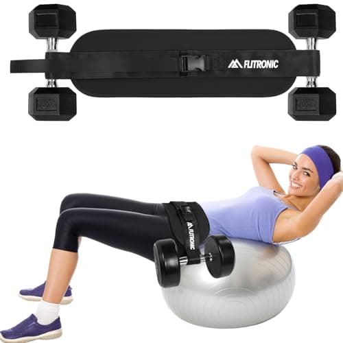 Flintronic Exercise Hip Thrust Belt Glute Trainer Adjustable Hip Thrust Belt with Extra Padding for Dumbbells Kettlebells Gym Fitness Bodybuilding Weightlifting Pink