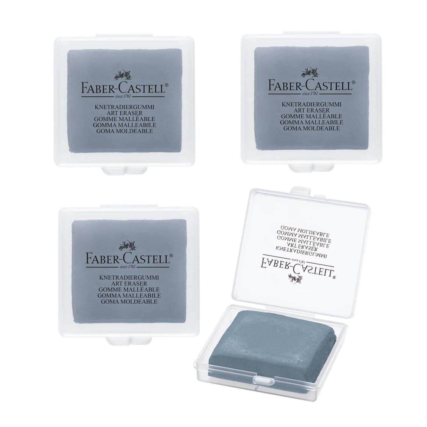 FaberCastell Erasers Drawing Art kneaded Erasers Large Size Grey 4 Pack