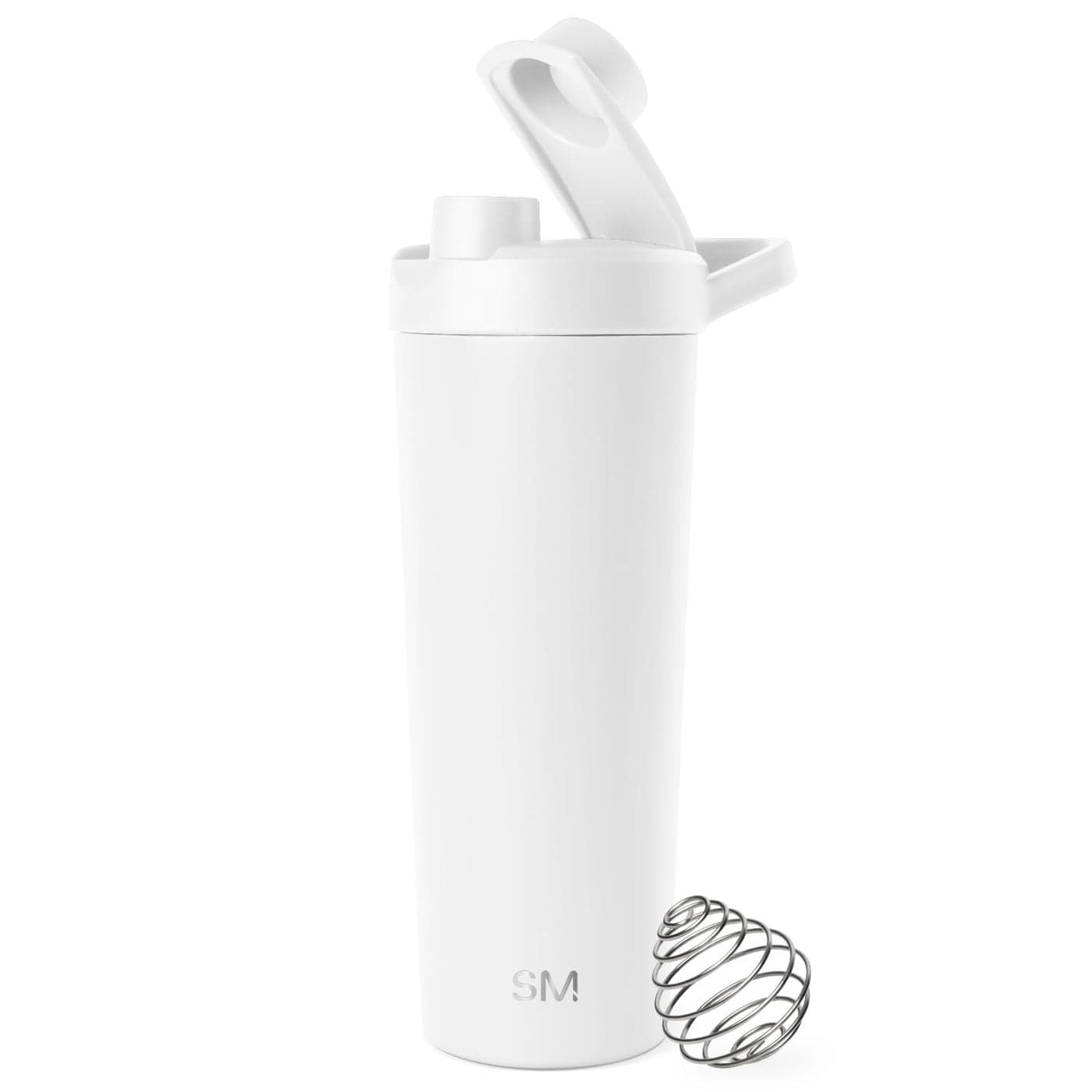 Simple Modern Stainless Steel Shaker Bottle with Ball 24oz Metal Insulated Cup for Protein Mixes Shakes and Pre Workout Rally Collection Winter White