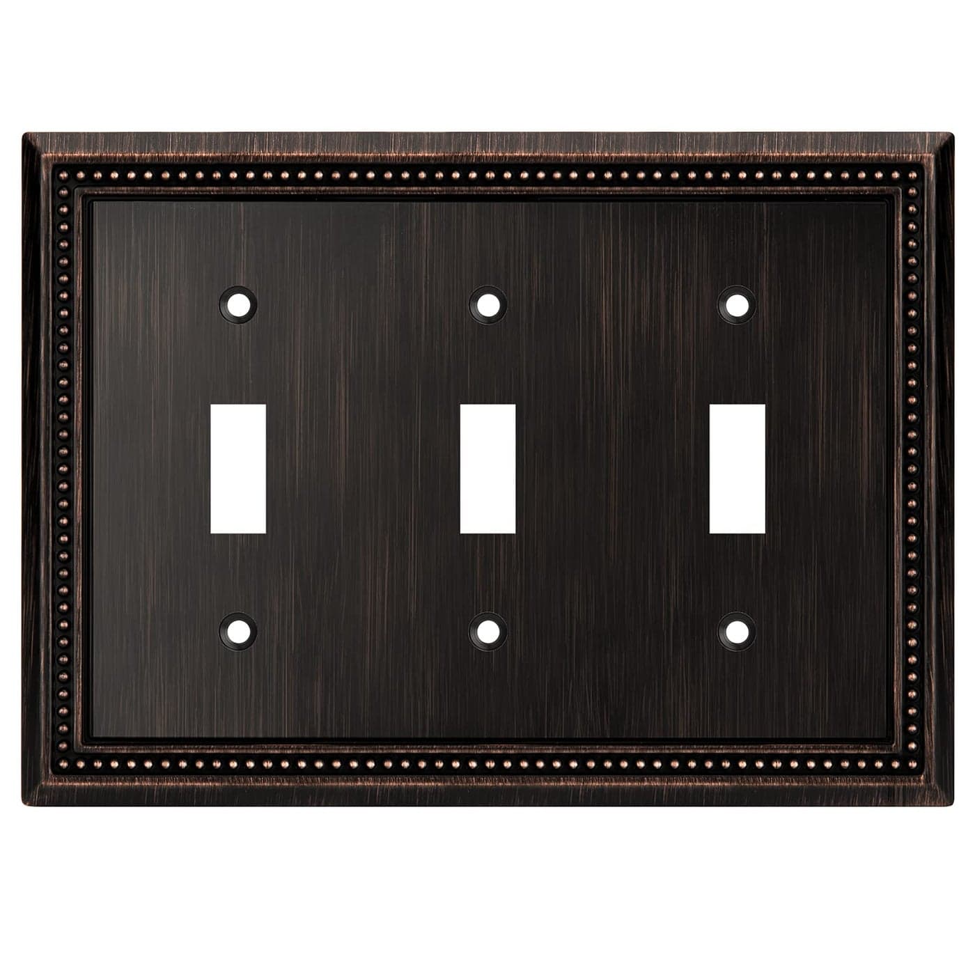 Henne Bery Sunken Pearls Heavy Duty Decorative Wall Plate Switch Plate Outlet Cover Triple Toggle Aged Bronze