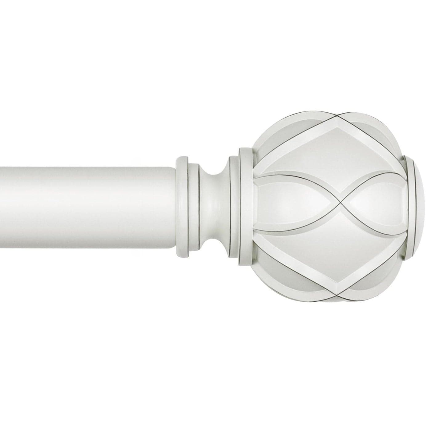 KAMANINA Curtain Rod 32 to 58 Inch2648Ft Heavy Duty White Curtain Rods for Windows 78 Inch Single Drapery Rod Adjustable Decorative Netted Texture End