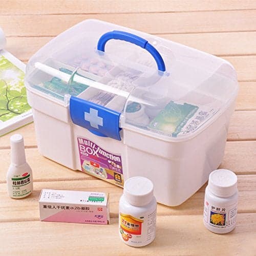 GLives Portable Plastic Medicine Carry Case Container Organizer First Aid Storage Box