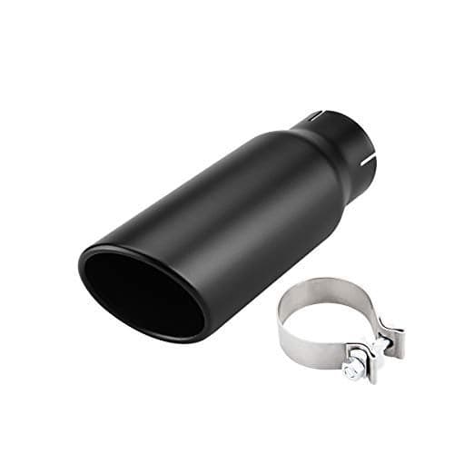 LCGP 3" Inlet Exhaust Black Tip,3" x 4" x 12" Long Clamp on Exhaust Tailpipe Tip for Truck