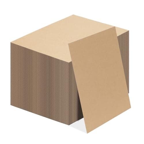 Calenzana 85x11 Corrugated Cardboard Sheets Set of 100 Flat Card Boards Inserts for Crafts Packing Shipping Moving Mailing
