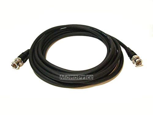 Monoprice Audio/Video Coaxial Cable - 75 Feet - Black | RG-59U BNC Male/ BNC Male, 75ohm