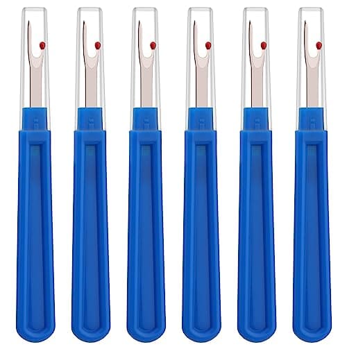 6 PCS Seam Ripper Set Ergonomic Grip Seam Ripper Blue Seam Ripper for Sewing Crafting and Removing Embroidery Hems and Seams Blue