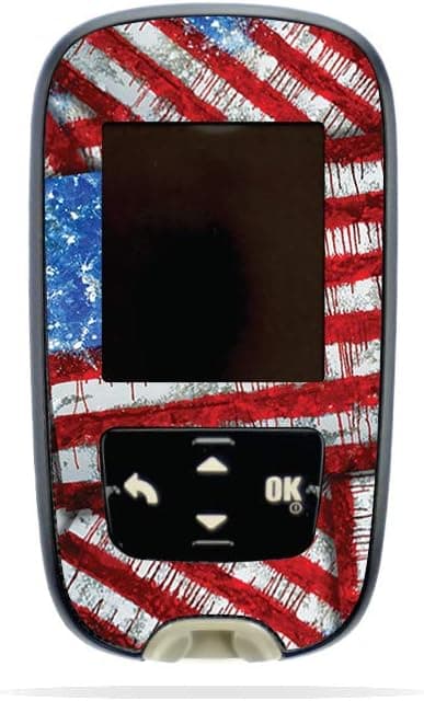 MightySkins Skin Compatible with Accu-Chek Guide - Flag Drips | Protective, Durable, and Unique Vinyl Decal wrap Cover | Easy to Apply, Remove, and Change Styles | Made in The USA