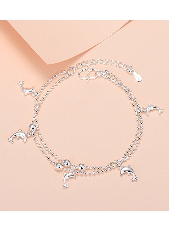 S925 pure silver bracelet niche jewelry Korean style temperament Korean retro female ins style high-end couple silver jewelry bracelet jewelry
