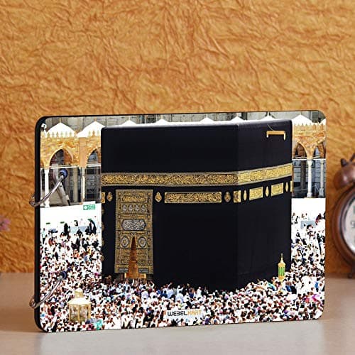 Webelkart Premium Wooden Macca Madina Haj Travel Memories DIY HD Printed Photo Album Scrapbook Memory Book, Photo Album- 25.40 cm x 17.78 cm x 4 cm (JC04916)