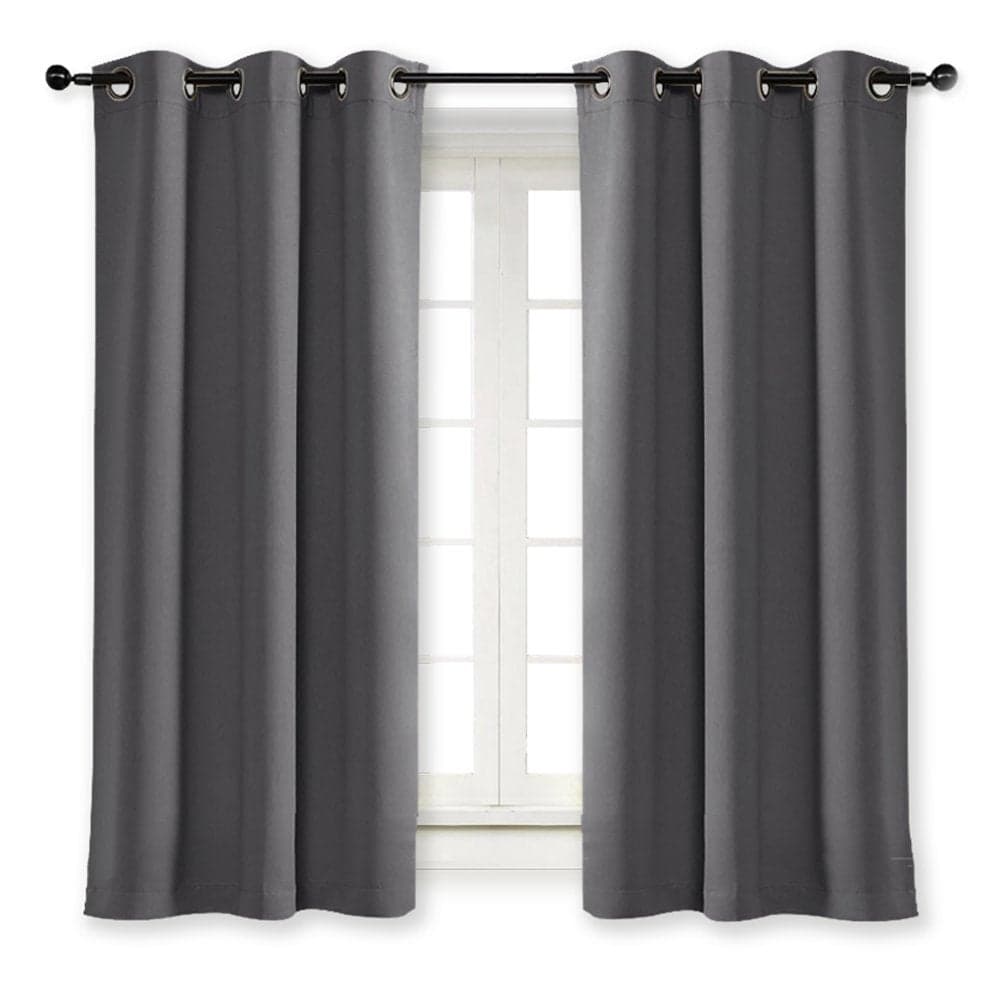 NICETOWN Blackout Curtain Blind for Bedroom Thermal Insulated Grommet Blackout Room Darkening DrapeDrapery Single Panel W42 x L63 inches GreyGray