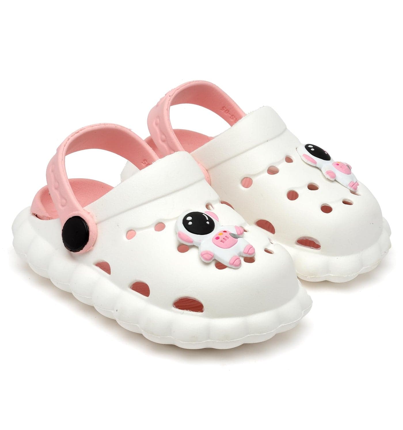 ASIAN Kid's Casual Walking Daily Used Clogs & Slipper with Lightweight Design Clogs & Slippers for Boy's & Girl's White Peach,UK 1