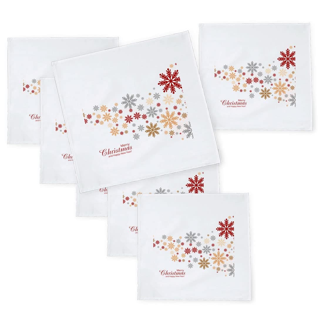 Khakee 6 Pcs Christmas Theme Silk Table Napkins 10x 10 for Xmas Decoration Christmas OrnamentsChristmas Giftxmas21326