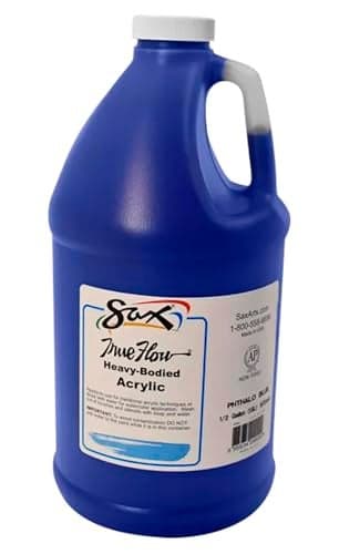 Sax True Flow Heavy Body Acrylic Paint, 1/2 Gallon, Phthaloyl Blue - 439283, 64 Fl Oz (Pack of 1)