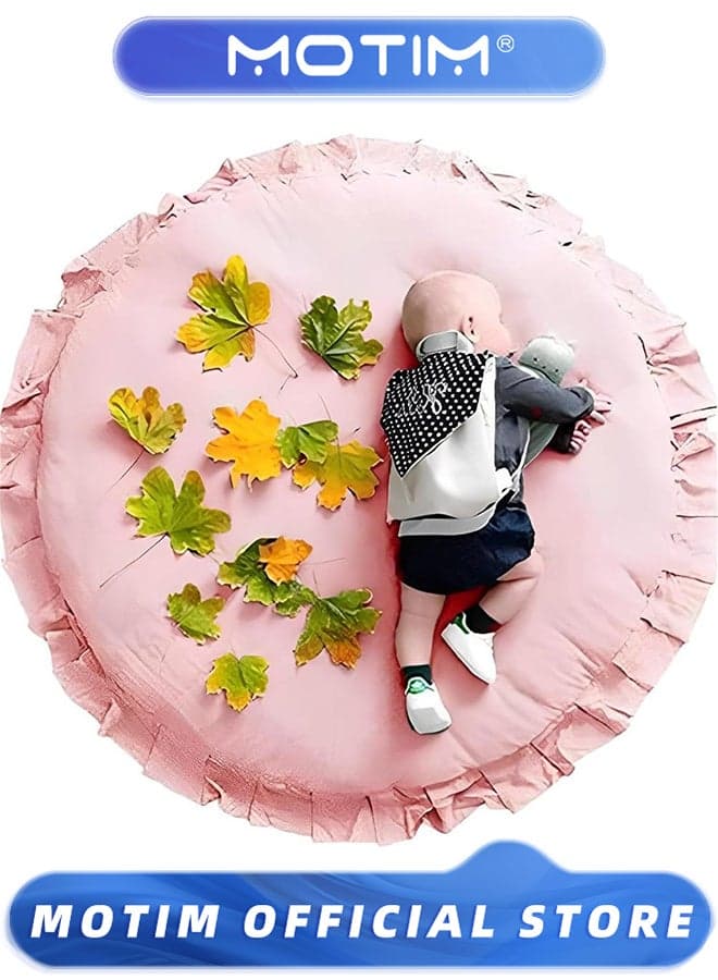 Round Cotton Rug for Kids Room Circle Cute Soft Carpet for Child Toddlers Childrens Bedroom Living Room Home Decoration Playmat