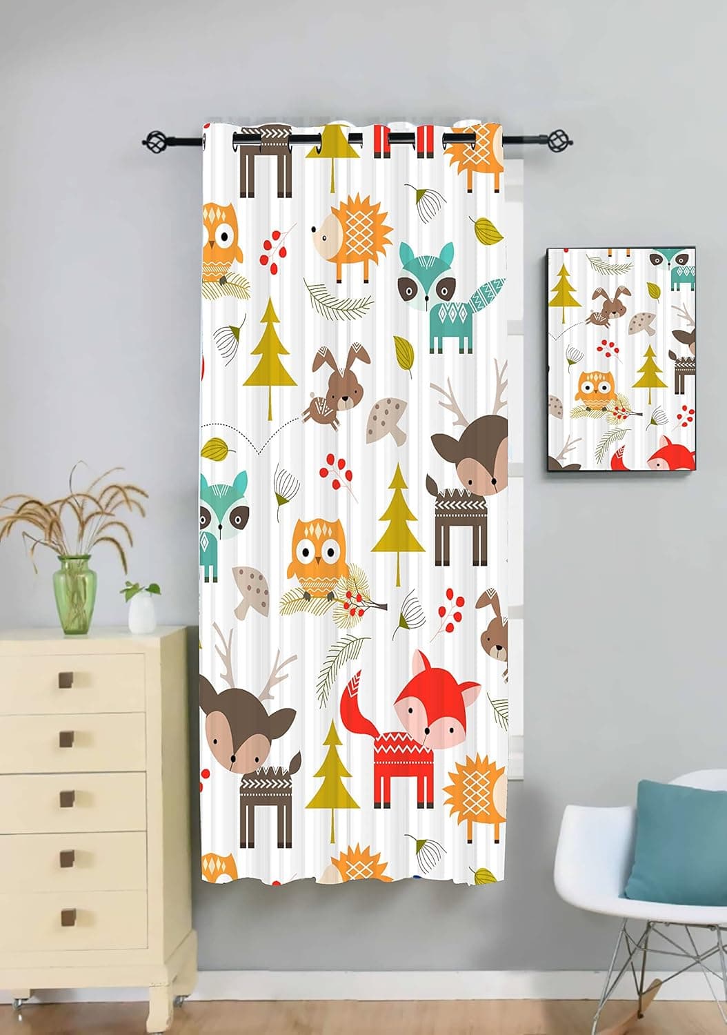 Newturn Textiles Luxurious Curtains for Kids 5ft Pack of 1 Animal